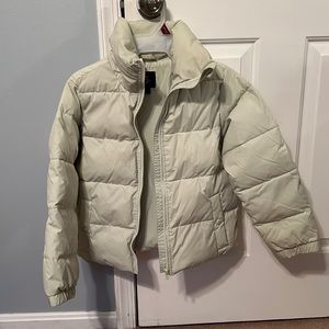 Girls puffer jacket, pale green